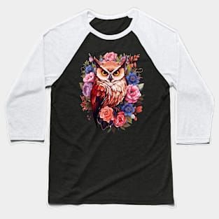 owl floral Cottagecore Baseball T-Shirt